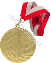 Medal złoty uniwersalny 50 mm z wstążką