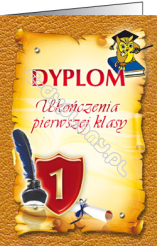 Dyplom (B5) ukończenia 1 klasy szkoły podstawowej