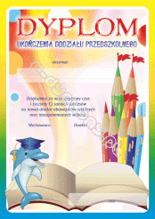 Dyplom ukończenia oddziału przedszkolnego z delfinkiem