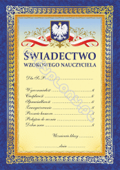 Świadectwo Wzorowego Nauczyciela