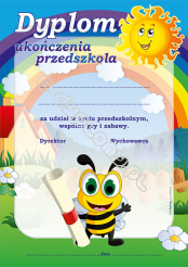 Dyplom ukończenia przedszkola (pszczółka)