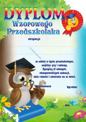 Dyplom wzorowego przedszkolaka