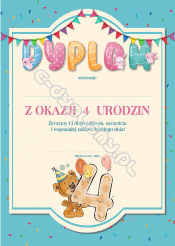 Dyplom Urodzinowy - 4 latka