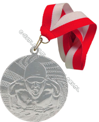Medal srebrny "Pływanie" z wstążką 