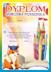 Dyplom ukończenia przedszkola (lisek)