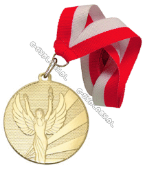 Medal 32mm złoty Wiktoria z wstążką 