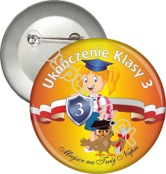 Przypinka "Ukończenie klasy 3. Uczennica"