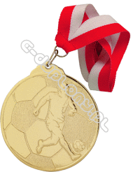 Medal piłka nożna złoty z wstążką