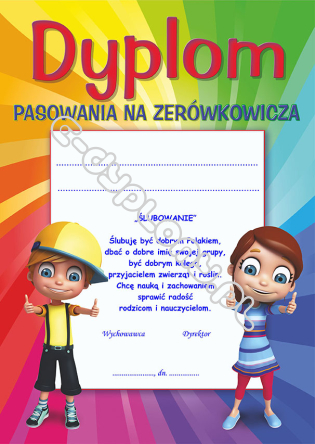 Dyplom pasowania na zerówkowicza