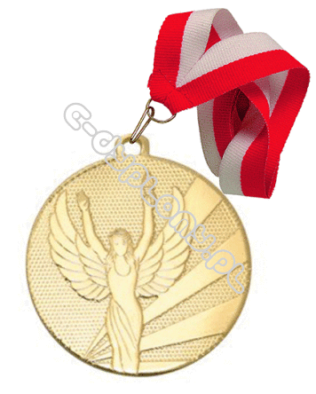 Medal Wiktoria 50mm złoty z wstążką