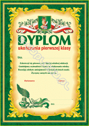 Dyplom A4 Ukończenia 1 Klasy SP