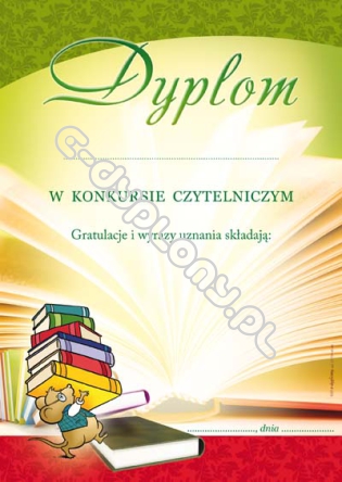 Dyplom za Konkurs Czytelniczy