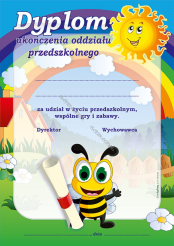 Dyplom ukończenia oddziału przedszkolnego (pszczółka)