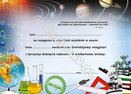 Dedykacja za osiągnięcie wysokich wyników w nauce