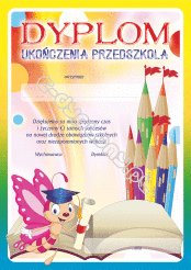 Dyplom ukończenia przedszkola z motylkiem