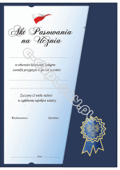 Dyplom Koperta "Akt Pasowania na Ucznia" z kotylionem