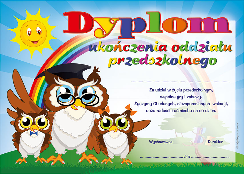 Dyplom Na Zakończenie Roku Przedszkolnego Dyplom ukończenia oddziału przedszkolnego