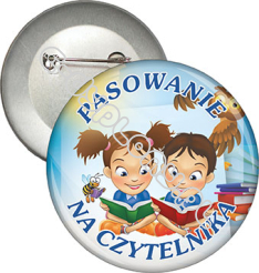 Przypinka "Pasowanie na czytelnika"