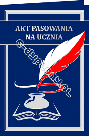 Dyplom pasowania na ucznia z piórkiem biało-czerwonym