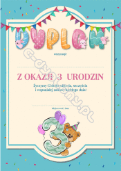 Dyplom Urodzinowy - 3 latka