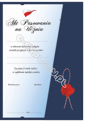 Dyplom Koperta "Akt Pasowania na Ucznia" z pieczątką woskową