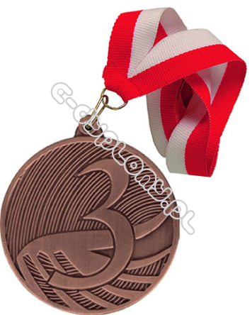 Medal brązowy uniwersalny 50 mm z wstążką