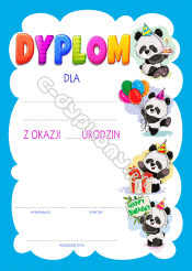 Dyplom Urodzinowy (Panda)