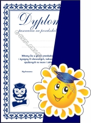 Dyplom Koperta z wkładką i emblematem "Słońce"
