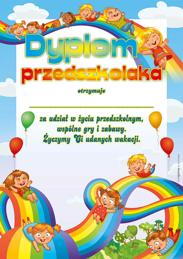 Dyplom Dla Przedszkolaka Za Udział W Konkursie