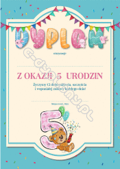 Dyplom Urodzinowy - 5 latka