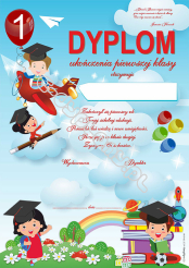 Dyplom A4 ukończenia 1 klasy szkoły podstawowej